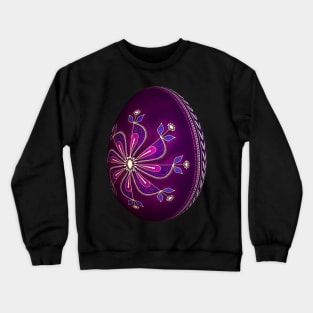 Purple pysanky easter egg Crewneck Sweatshirt